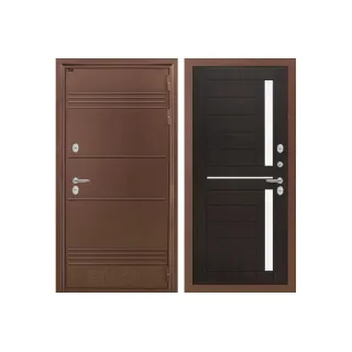 Входная дверь с терморазрывом Лабиринт Термо Лайт 02 - Венге, стекло белое