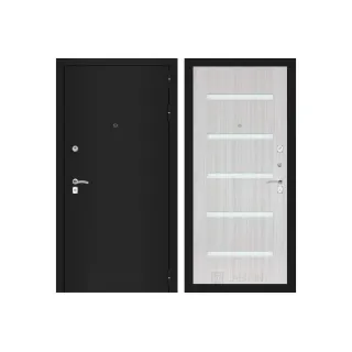 Входная дверь Labirint CLASSIC шагрень черная 01 - Сандал белый